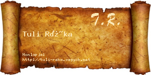 Tuli Réka névjegykártya