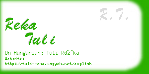 reka tuli business card